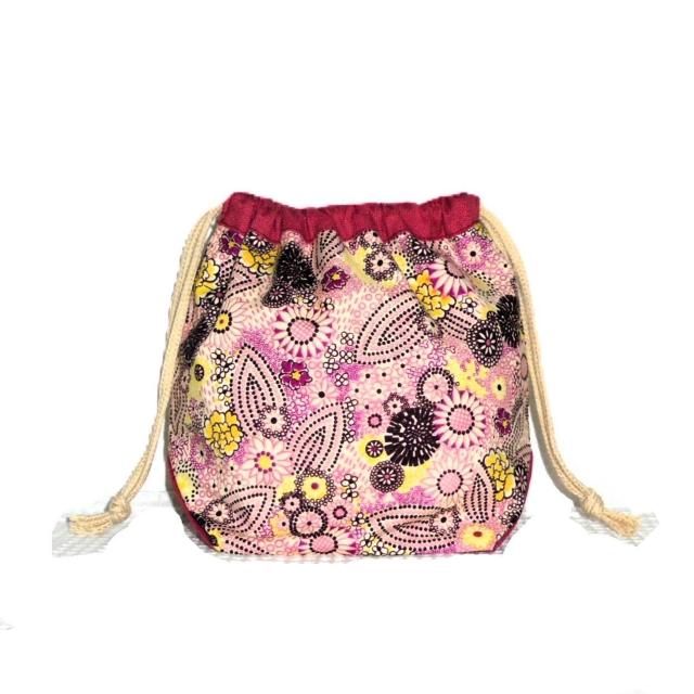 【底マチ幅が広い巾着】◆【Flower Shower】◆裏地あり巾着 < 女性ファッション 【底マチ幅が広い巾着】◆【Flower Shower】◆裏地あり巾着 < 女性ファッションの