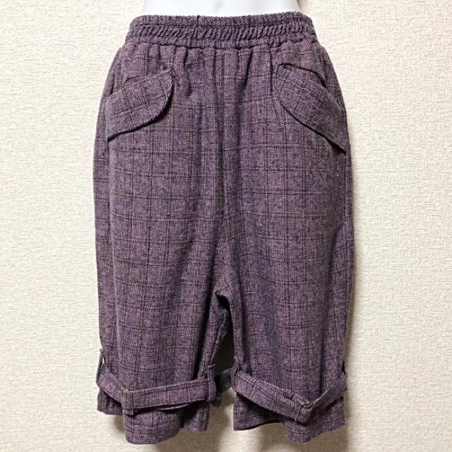 【新品/Drug honey】ツイードグレンチェック柄裾ベルトハーパン < ブランド 【新品/Drug honey】ツイードグレンチェック柄裾ベルトハーパン < ブランドの