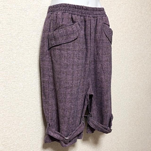 【新品/Drug honey】ツイードグレンチェック柄裾ベルトハーパン < ブランド 【新品/Drug honey】ツイードグレンチェック柄裾ベルトハーパン < ブランドの