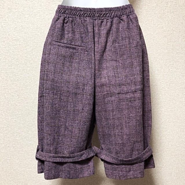 【新品/Drug honey】ツイードグレンチェック柄裾ベルトハーパン < ブランド 【新品/Drug honey】ツイードグレンチェック柄裾ベルトハーパン < ブランドの