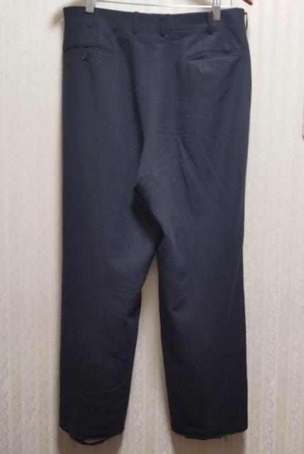紺 ネイビー サマーウール 薄手 ツータックメンズパンツ ドレスパンツ 難あり < 男性ファッション  紺 ネイビー サマーウール 薄手 ツータックメンズパンツ ドレスパンツ 難あり < 男性ファッションの