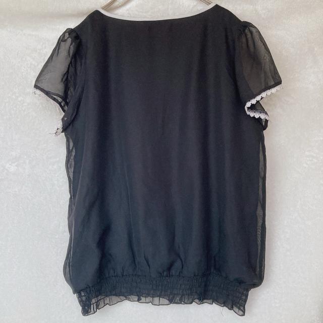 プルオーバー トップス チュニック 半袖 L リボン付き ブラック ゴシック N2m < 女性ファッション プルオーバー トップス チュニック 半袖 L リボン付き ブラック ゴシック N2m < 女性ファッションの