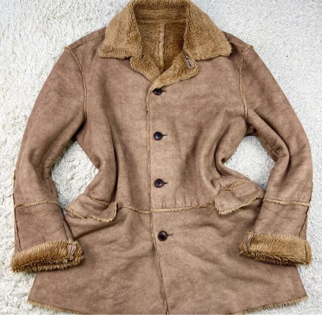 極美品!!! カルバンクライン【至高の肌触り】Calvin Klein ムートンコート XL ボア ファー 毛皮 ロング丈◎ 極暖 < 男性ファッション  極美品!!! カルバンクライン【至高の肌触り】Calvin Klein ムートンコート XL ボア ファー 毛皮 ロング丈◎ 極暖 < 男性ファッションの