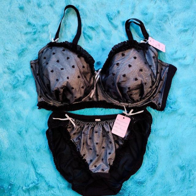 柄透けメッシュがエロ可愛ッ。。。G85×L。。プチハート柄ブラジャー&ショーツセット。大きいサイズグラマー。。。 < 女性ファッション  柄透けメッシュがエロ可愛ッ。。。G85×L。。プチハート柄ブラジャー&ショーツセット。大きいサイズグラマー。。。  < 女性ファッションの