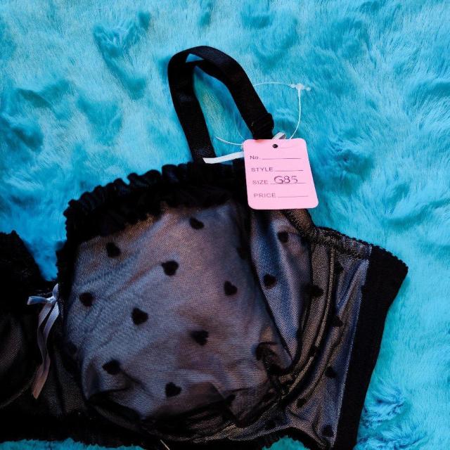 柄透けメッシュがエロ可愛ッ。。。G85×L。。プチハート柄ブラジャー&ショーツセット。大きいサイズグラマー。。。 < 女性ファッション  柄透けメッシュがエロ可愛ッ。。。G85×L。。プチハート柄ブラジャー&ショーツセット。大きいサイズグラマー。。。 < 女性ファッションの