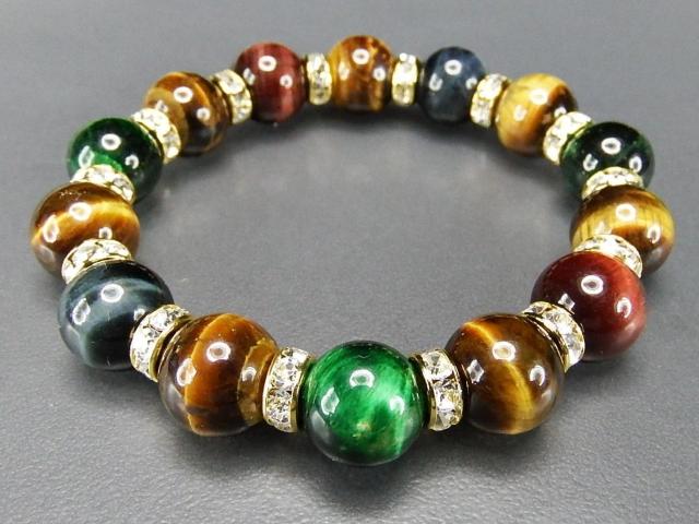 AA天然石タイガーアイ多色ブレスレットロンデル付き数珠 < 男性アクセサリー/時計 AA天然石タイガーアイ多色ブレスレットロンデル付き数珠 < 男性アクセサリー/時計の