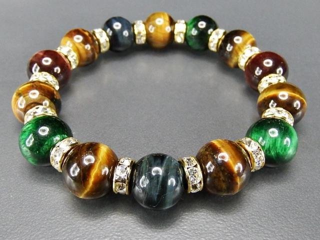 AA天然石タイガーアイ多色ブレスレットロンデル付き数珠 < 男性アクセサリー/時計 AA天然石タイガーアイ多色ブレスレットロンデル付き数珠 < 男性アクセサリー/時計の