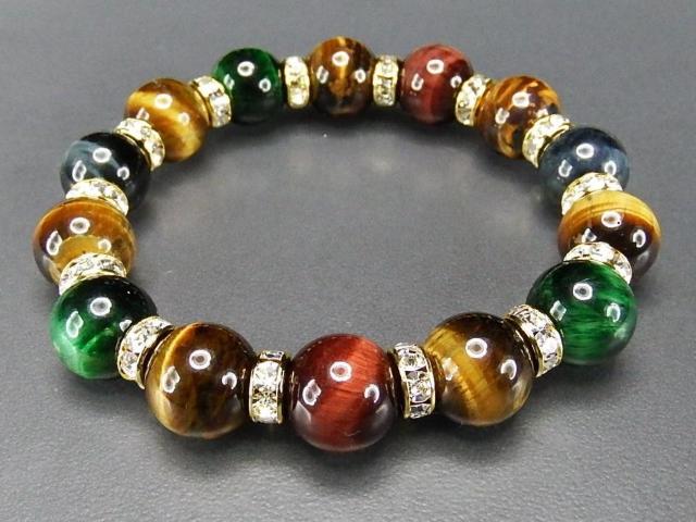 AA天然石タイガーアイ多色ブレスレットロンデル付き数珠 < 男性アクセサリー/時計 AA天然石タイガーアイ多色ブレスレットロンデル付き数珠 < 男性アクセサリー/時計の