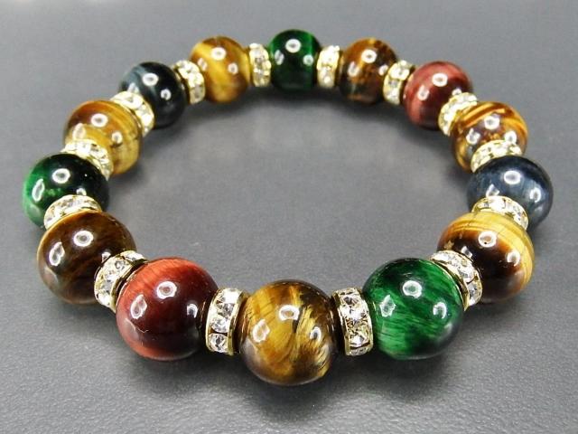 AA天然石タイガーアイ多色ブレスレットロンデル付き数珠 < 男性アクセサリー/時計 AA天然石タイガーアイ多色ブレスレットロンデル付き数珠 < 男性アクセサリー/時計の