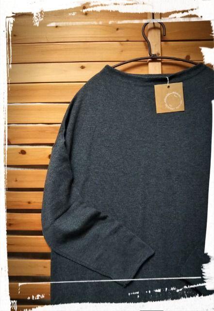 *肌触り優しいコットンニット ゆるりワンピース*新品 チャコールグレー < 女性ファッション *肌触り優しいコットンニット ゆるりワンピース*新品 チャコールグレー < 女性ファッションの