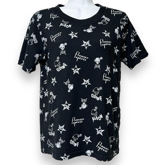 【ALGONQUINS】フラワースカル&ロゴ総柄Tシャツ < ブランド  【ALGONQUINS】フラワースカル&ロゴ総柄Tシャツ < ブランドの
