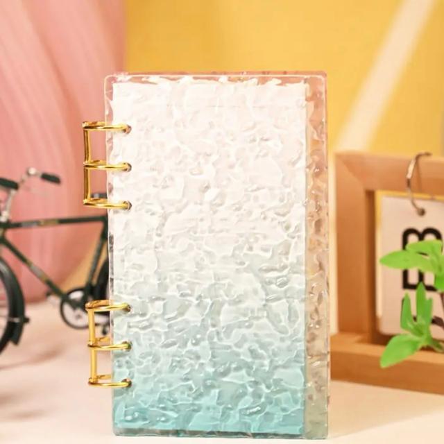 マーブル調 バインダー ミニ6穴 リフィル10枚付き シルバー、ゴールドリング付き 韓国風 PVCノート 手帳 アクアブルー < インテリア/ライフ  マーブル調 バインダー ミニ6穴 リフィル10枚付き シルバー、ゴールドリング付き 韓国風 PVCノート 手帳 アクアブルー < インテリア/ライフの