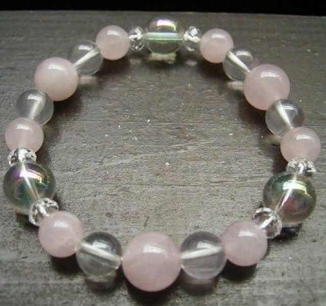 ☆即決☆ローズクォーツxアクアオーラブレスレット < 男性アクセサリー/時計 ☆即決☆ローズクォーツxアクアオーラブレスレット < 男性アクセサリー/時計の