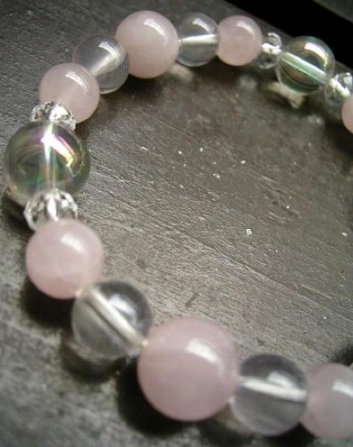 ☆即決☆ローズクォーツxアクアオーラブレスレット < 男性アクセサリー/時計 ☆即決☆ローズクォーツxアクアオーラブレスレット < 男性アクセサリー/時計の