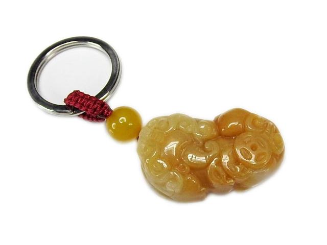 訳有AAイエロージェード天然石ヒキュウ彫りキーホルダー大型 < 女性アクセサリー/時計  訳有AAイエロージェード天然石ヒキュウ彫りキーホルダー大型  < 女性アクセサリー/時計の