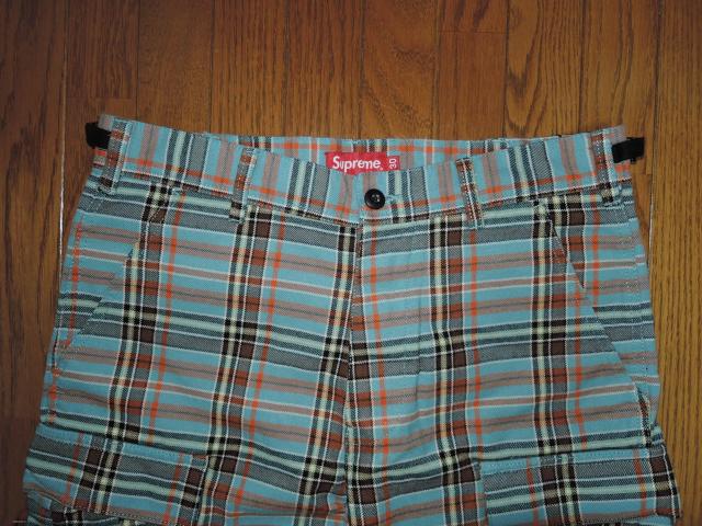 �V�i SUPREME �V���v���[�� CHECK Cargo Short 30 �`�F�b�N�� �J�[�S �V���[�c 6�|�P �n�[�t�p���c �� �u�����h�� 