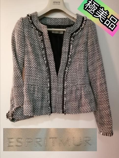 極美品ESPRITMUR特価★ ショートコートツイードノーカラージャケットフォーマル大活躍脚長効果抜群上品人気フェミニン < 女性ファッション  極美品ESPRITMUR特価★ ショートコートツイードノーカラージャケットフォーマル大活躍脚長効果抜群上品人気フェミニン  < 女性ファッションの