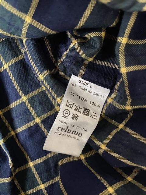 ★ジャーナルスタンダードレリュームチェックシャツrelume JOURNAL STANDARD★ < ブランド  ★ジャーナルスタンダードレリュームチェックシャツrelume JOURNAL STANDARD★ < ブランドの