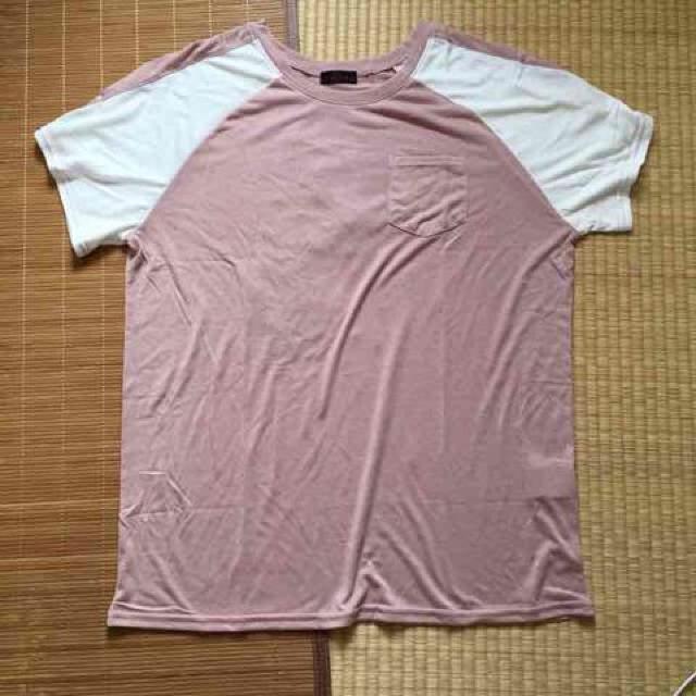 大きいサイズ・後ろ刺繍デザインラグランカットソー桃白 < 女性ファッション  大きいサイズ・後ろ刺繍デザインラグランカットソー桃白 < 女性ファッションの