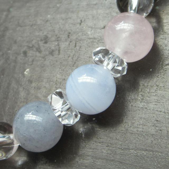 ローズクォーツxアイオライトxブルーレースブレスレット 天然石 パワーストーン < 女性アクセサリー/時計 ローズクォーツxアイオライトxブルーレースブレスレット 天然石 パワーストーン < 女性アクセサリー/時計の