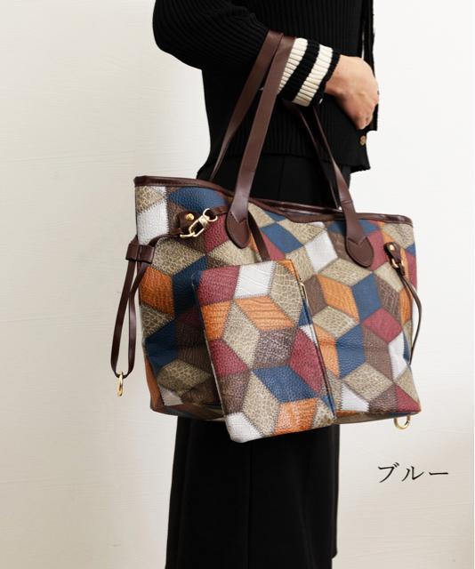 送料無料 新品 トートバッグ ポーチ付き PUレザー < 女性ファッション  送料無料 新品 トートバッグ ポーチ付き PUレザー < 女性ファッションの