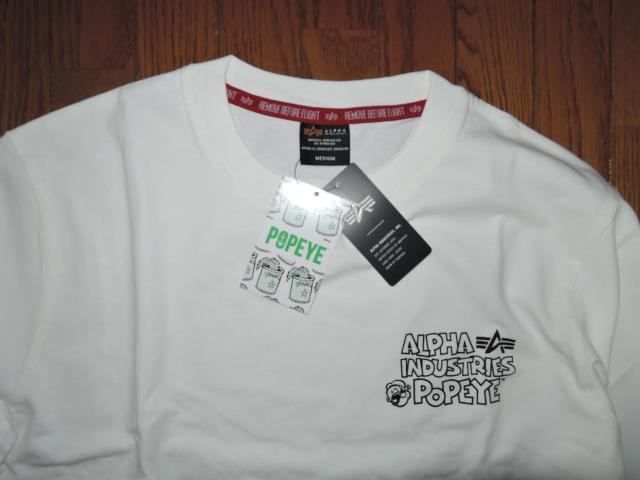 新品 ALPHA INDUSTRIES アルファ インダストリーズ × POPEYE ポパイ ロンTシャツ M白 長袖 カットソー < ブランド 新品 ALPHA INDUSTRIES アルファ インダストリーズ × POPEYE ポパイ ロンTシャツ M白 長袖 カットソー < ブランドの