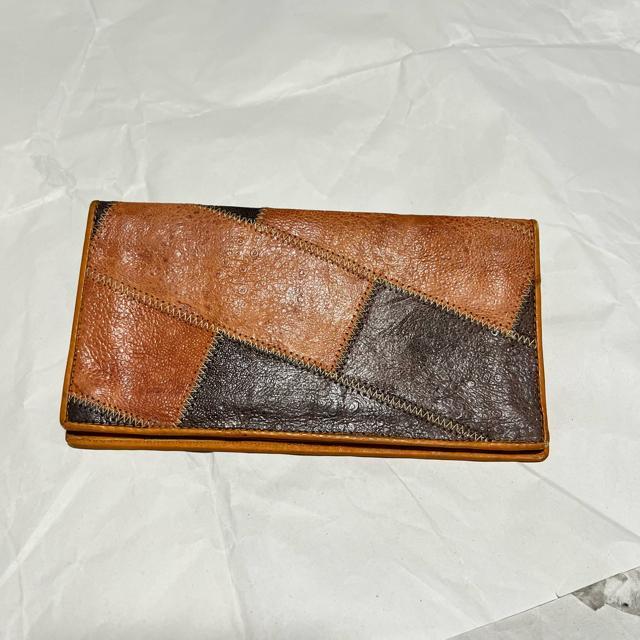 【レア】【FROG SKIN】 カエル革 / レザー 長財布 / パッチワーク 二つ折り 小銭入れなし < 女性ファッション  【レア】【FROG SKIN】 カエル革 / レザー 長財布 / パッチワーク 二つ折り 小銭入れなし  < 女性ファッションの