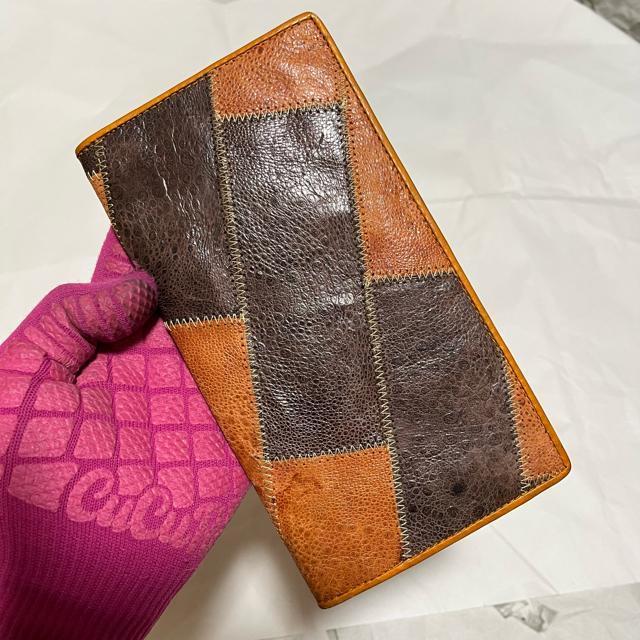 【レア】【FROG SKIN】 カエル革 / レザー 長財布 / パッチワーク 二つ折り 小銭入れなし < 女性ファッション  【レア】【FROG SKIN】 カエル革 / レザー 長財布 / パッチワーク 二つ折り 小銭入れなし < 女性ファッションの