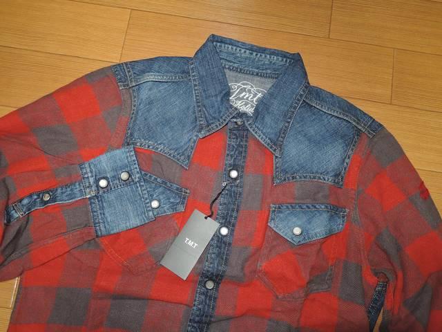 新品TMTデニム切替チェックシャツM赤タンガリーインディゴ < ブランド 新品TMTデニム切替チェックシャツM赤タンガリーインディゴ < ブランドの