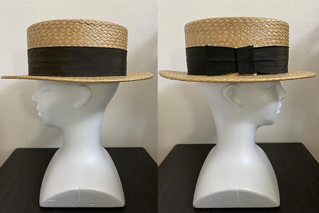 ◇《カンカン帽子/ヴィンテージ》 ベージュ G◇ < 女性ファッション  ◇《カンカン帽子/ヴィンテージ》 ベージュ G◇ < 女性ファッションの