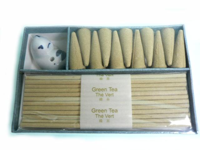 アロマ 薫香 緑茶香り お香立て付き ◆即決! < インテリア/ライフ  アロマ 薫香 緑茶香り お香立て付き ◆即決! < インテリア/ライフの