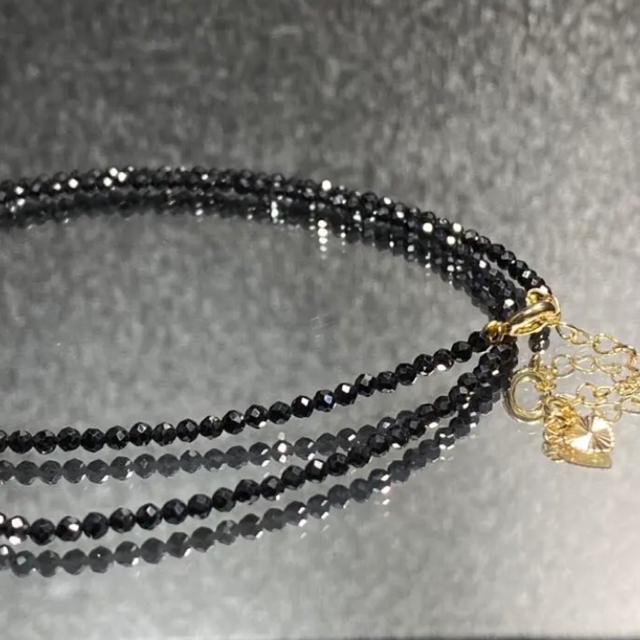 《ネックレス》天然石ブラックスピネル アジャスター付き < 女性アクセサリー/時計  《ネックレス》天然石ブラックスピネル アジャスター付き < 女性アクセサリー/時計の