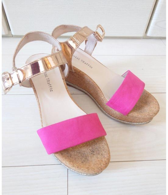 オリエンタルトラフィック 異素材ウエッジサンダル S < ブランド  オリエンタルトラフィック 異素材ウエッジサンダル S < ブランドの