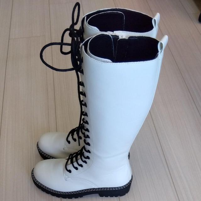 ☆レースアップ☆ロングブーツ☆White☆ < 女性ファッション  ☆レースアップ☆ロングブーツ☆White☆ < 女性ファッションの