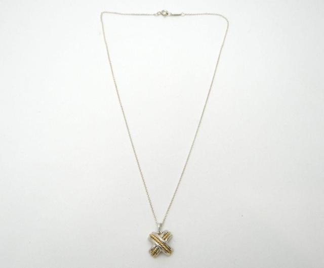 ティファニー シグネチャークロス ネックレス ペンダント コンビ 750YG×SV925<USED>【送料無料】 < ブランド  ティファニー シグネチャークロス ネックレス ペンダント コンビ 750YG×SV925<USED>【送料無料】 < ブランドの