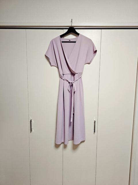 UNIQLO クレープジャージーカシュクールワンピース L 薄紫 < ブランド  UNIQLO クレープジャージーカシュクールワンピース L 薄紫  < ブランドの