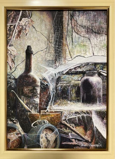 絵画 水彩画 ガッシュ水彩・透明水彩『瓶・壊れた時計・蜘蛛の巣』新品 真作保証 原画 < ホビー  絵画 水彩画 ガッシュ水彩・透明水彩『瓶・壊れた時計・蜘蛛の巣』新品 真作保証 原画 < ホビーの