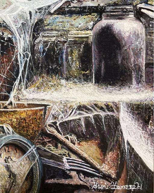 絵画 水彩画 ガッシュ水彩・透明水彩『瓶・壊れた時計・蜘蛛の巣』新品 真作保証 原画 < ホビー  絵画 水彩画 ガッシュ水彩・透明水彩『瓶・壊れた時計・蜘蛛の巣』新品 真作保証 原画 < ホビーの