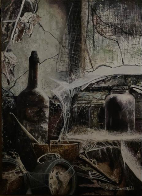 絵画 水彩画 ガッシュ水彩・透明水彩『瓶・壊れた時計・蜘蛛の巣』新品 真作保証 原画 < ホビー  絵画 水彩画 ガッシュ水彩・透明水彩『瓶・壊れた時計・蜘蛛の巣』新品 真作保証 原画 < ホビーの