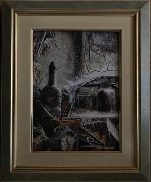 絵画 水彩画 ガッシュ水彩・透明水彩『瓶・壊れた時計・蜘蛛の巣』新品 真作保証 原画 < ホビー  絵画 水彩画 ガッシュ水彩・透明水彩『瓶・壊れた時計・蜘蛛の巣』新品 真作保証 原画 < ホビーの
