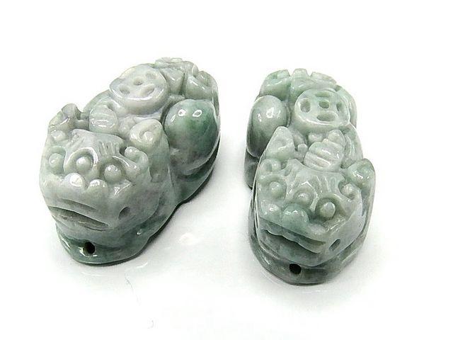 ヒスイ本翡翠ヒキュウ天然石AAAジェダイト金銭貔貅ペア風水物 < インテリア/ライフ  ヒスイ本翡翠ヒキュウ天然石AAAジェダイト金銭貔貅ペア風水物  < インテリア/ライフの