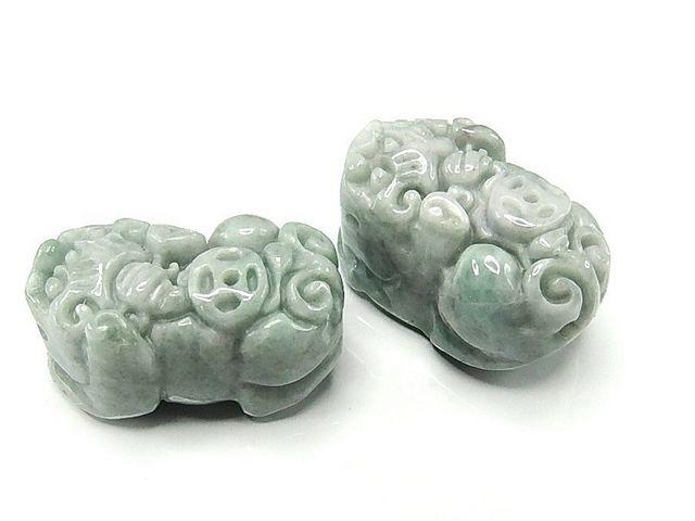 ヒスイ本翡翠ヒキュウ天然石AAAジェダイト金銭貔貅ペア風水物 < インテリア/ライフ  ヒスイ本翡翠ヒキュウ天然石AAAジェダイト金銭貔貅ペア風水物 < インテリア/ライフの