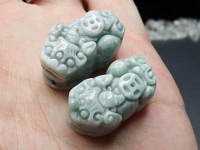 ヒスイ本翡翠ヒキュウ天然石AAAジェダイト金銭貔貅ペア風水物 < インテリア/ライフ  ヒスイ本翡翠ヒキュウ天然石AAAジェダイト金銭貔貅ペア風水物 < インテリア/ライフの
