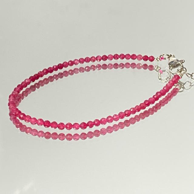 《bracelet》天然石マイカインストロベリー 多面カット アジャスター付き < 女性アクセサリー/時計  《bracelet》天然石マイカインストロベリー 多面カット アジャスター付き < 女性アクセサリー/時計の