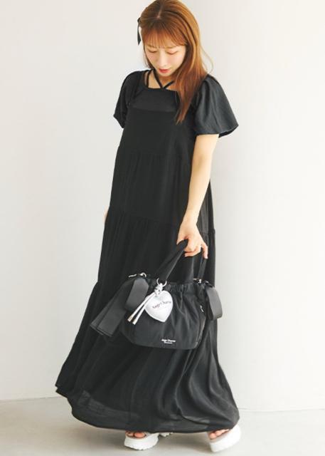 しまむら★ 辻ちゃんコラボ ティアードワンピ アンジュシャルム(カーキM) < ブランド しまむら★ 辻ちゃんコラボ ティアードワンピ アンジュシャルム(カーキM) < ブランドの