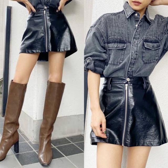 GYDA★パテントフェイクレザースカートライクショーパン★ < ブランド  GYDA★パテントフェイクレザースカートライクショーパン★  < ブランドの