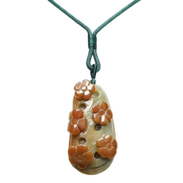 一点物逸品本翡翠梅花原色手彫りひすい天然石ネックレス902-029RYZa < 女性アクセサリー/時計 一点物逸品本翡翠梅花原色手彫りひすい天然石ネックレス902-029RYZa < 女性アクセサリー/時計の