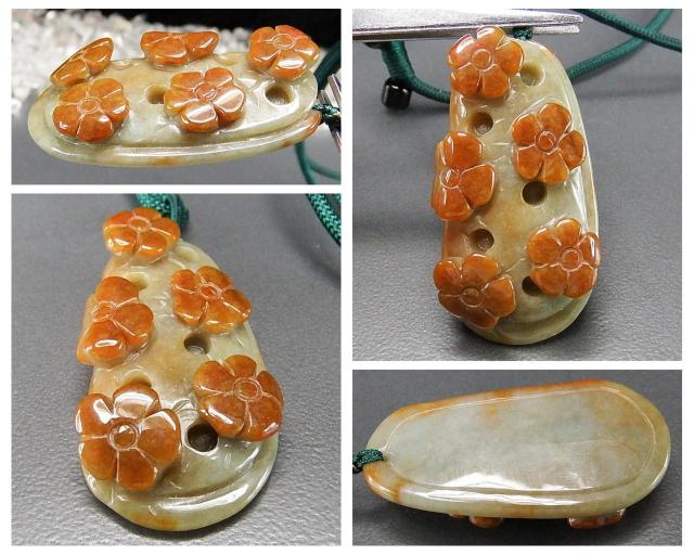 一点物逸品本翡翠梅花原色手彫りひすい天然石ネックレス902-029RYZa < 女性アクセサリー/時計 一点物逸品本翡翠梅花原色手彫りひすい天然石ネックレス902-029RYZa < 女性アクセサリー/時計の