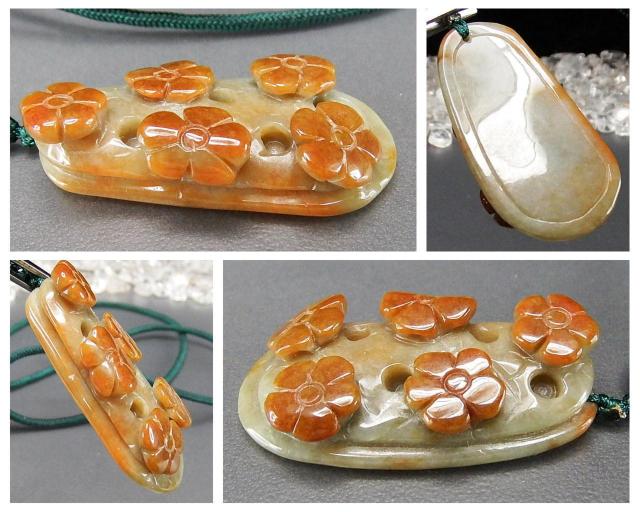 一点物逸品本翡翠梅花原色手彫りひすい天然石ネックレス902-029RYZa < 女性アクセサリー/時計 一点物逸品本翡翠梅花原色手彫りひすい天然石ネックレス902-029RYZa < 女性アクセサリー/時計の