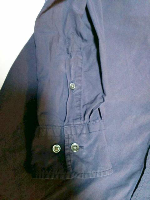 UNIQLO  スタンドカラーシャツ ネイビー メンズ サイズL < 男性ファッション  UNIQLO  スタンドカラーシャツ ネイビー メンズ サイズL < 男性ファッションの